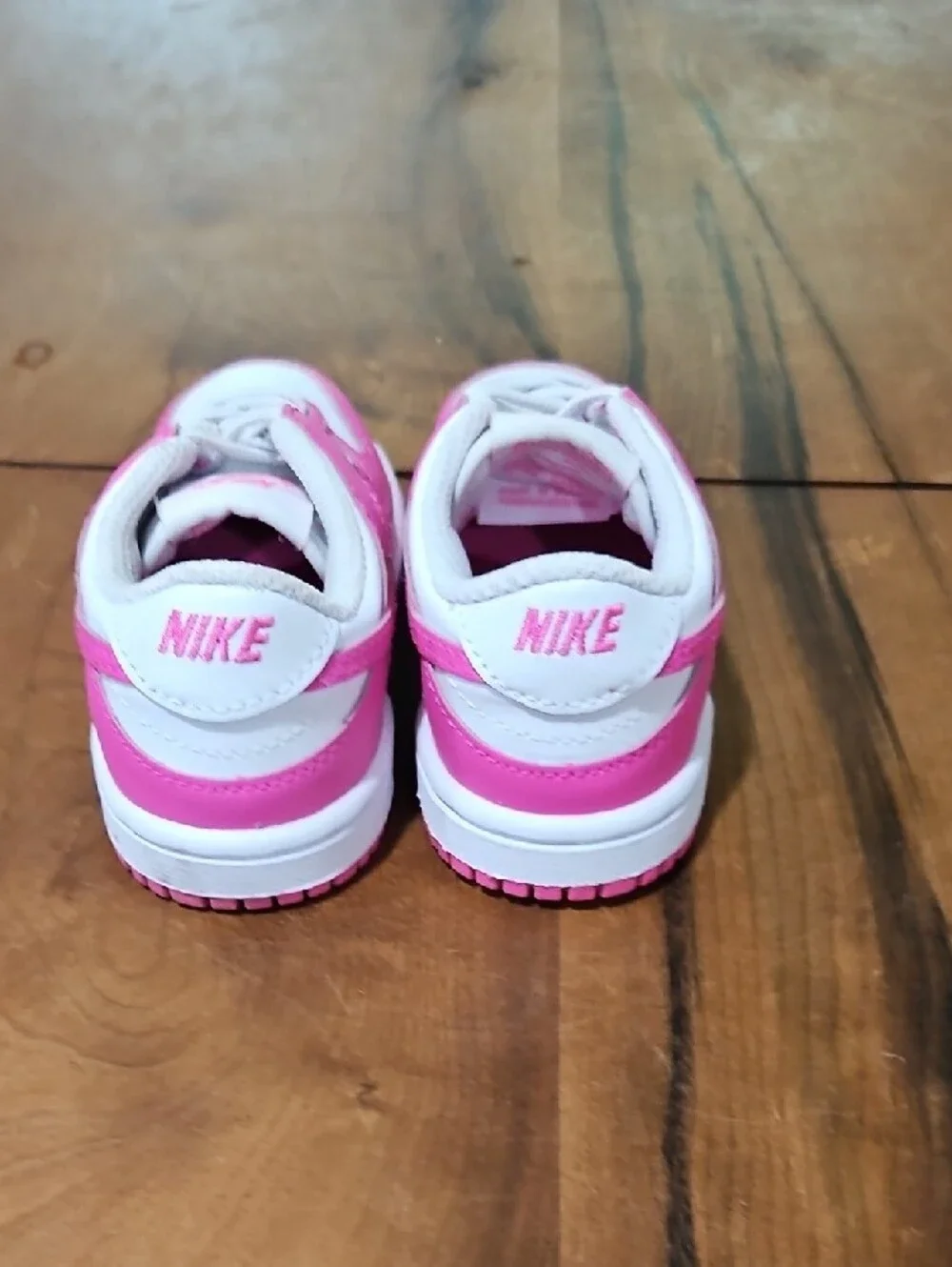 Nike Kids Pink and White Low-Top Sneakers Dunk Lows Sz 5c.  NIB
